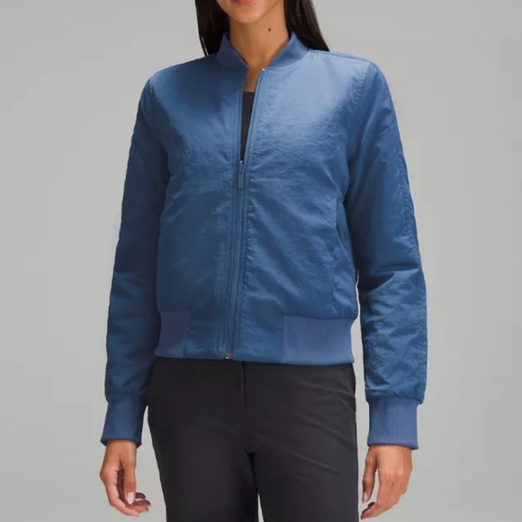 lululemon athletica Jackets & Blazers - Lululemon Athetica Non-Stop Bomber Jacket in Blue (Water resistant) Sz 8